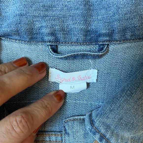 Ingrid and Isabel Light Wash Mama Denim Jacket - Picture 3 of 4